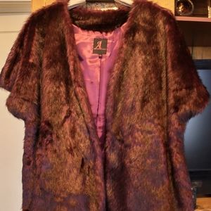 Luxury Purple Faux Fur Vest by Adrienne Landau